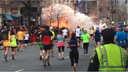 Bombing at the Boston Marathon ~ photo courtesy of CNN