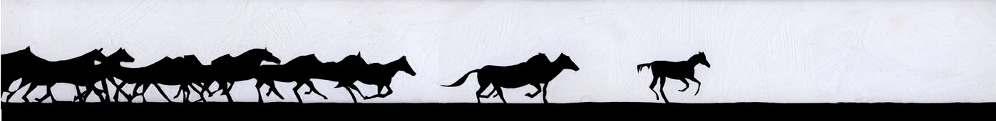 Scratch Board Horses ~ illustration by Patrice