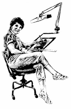 Me at art table ~ Illustration by Patrice