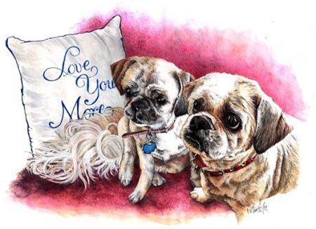 Doris' Dogs Painting ~ Watercolour Pet Portrait Art by Patrice Doris' Dogs Painting ~ Watercolour Pet Portrait Art by Patrice